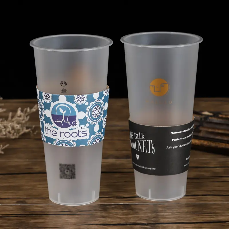 Hình Lục Giác Đá Logo Với Một Rơm Uống Dùng Một Lần Với Nắp Uống Glass Cup
