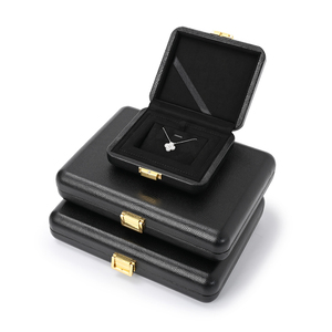 FANXI Jewelry Packaging <b>Boxes</b> <b>Black</b> PU Leather Microfiber Travel Jewelry Storage Box - Product Image 4