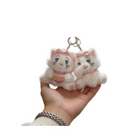 En gros, populaires porte-clés pendentifs en peluche chaton 'Snowball', poupées mignonnes pour sacs de filles, cadeaux