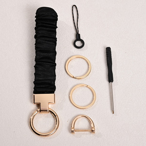 Anillo para el Cabello Unisex de Aleación, Grande, Plisado, Elástico, Correa de Muñeca Elástica, Cinturón Corto, Llavero - Product Image 6