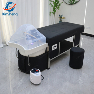 Chaise de lavage de cheveux de salon, lit de lavage de cheveux, mobilier de salon, <span class=keywords><strong>bac</strong></span> en céramique, pompe hydraulique inclinable bon marché - Product Image 4