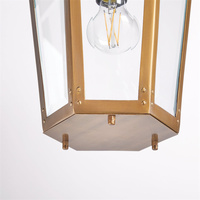 Lanterne extérieure en laiton avec indice de protection IP, verre biseauté personnalisé, lampe suspendue pour porche, étanche, éclairage extérieur pour porte d'entrée, villa, applique murale