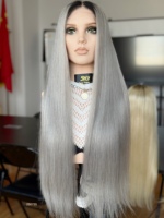 SHY 13x5 HD Lace Front Wig Cheveux Humains Bruts Raides Raie Réaliste Vente en Gros Option Médicale Pré-épilée OEM ODM