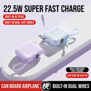 พาวเวอร์แบงค์ 120W พร้อมปลั๊ก AC ในตัว สายชาร์จเร็วคู่ รองรับการชาร์จเร็วของ Apple เหมาะสำหรับการเดินทาง - Product Image 4