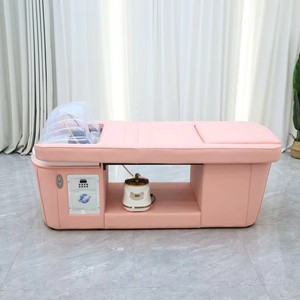 Cama de Lavado de Cabello Estilo Tailandés Rosa para Salón de Belleza, Cama de Masaje para <span class=keywords><strong>Spa</strong></span> Capilar, Cama Eléctrica para Pedicura y Champú - Product Image 3