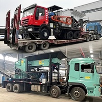 Le camion a monté le broyeur en forme de boîte mobile 150TPH pour des déchets de construction