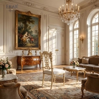 Fauteuil lounge néoclassique Aurelian Filigree |   Blanc de luxe &amp;   Sièges français dorés - EKAR
