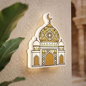 Lámpara Decorativa LED 3D con Forma <span class=keywords><strong>de</strong></span> <span class=keywords><strong>Mezquita</strong></span>, Luz Nocturna con Sensor <span class=keywords><strong>de</strong></span> Movimiento Inalámbrico, Recargable, Decoración Islámica para Ramadán - Product Image 6