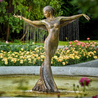 QUYANG personnalisé Villa avant cour décoration coulée cuivre Figure Statue fontaines Bronze danse fille fontaine