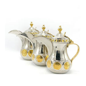 ชุดกาน้ำชา 3 ชิ้น สไตล์อาหรับ ทำจากโลหะทนทาน ดีไซน์โบราณ สำหรับชงชาและกาแฟ มีจำหน่าย - Product Image 1