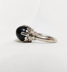 Natural <b>Black</b> Star <b>Ring</b>, 925 Sterling Silver <b>Ring</b>, <b>Black</b> Gemstone <b>Ring</b>, Anniversary Gift, Silver Jewelry for Her, Gift Idea for - Product Image 4
