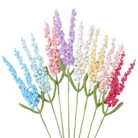 Karangan Bunga Rajutan Tangan Crochet Ungu Lavender, Bunga Rajut Benang Wol Seperti Asli, Untuk Pernikahan, Wisuda, Ulang Tahun, Acara Luar Ruangan