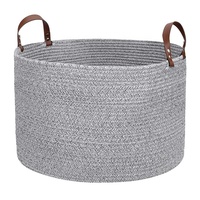 Panier à jouets lavable en machine, grand panier de rangement en corde de coton durable pour serviettes, tapis de yoga