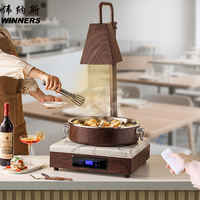 WINNERS Moderne Gastronomieausstattung Holzmaserung Edelstahl Buffet Speisenwärmer Elektrische Heizplatte Buffet-Set
