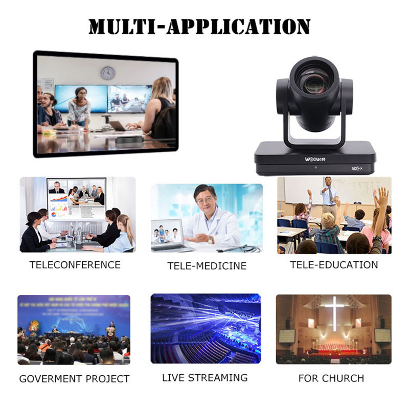 WODWIN WIN-M57SN HD USB 12X/20X Optical Zoom NDI SDI Broadcast Camera - Professional Live Streaming
