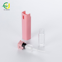 Botol plastik pembersih tangan Mini EU gratis sampel/desain 20ml botol parfum isi ulang botol kemasan persegi warna kustom