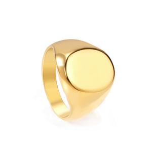 Anillo de Moda Personalizado, Impermeable e Hipoalergénico, de Acero Inoxidable con Baño de Oro de 18k, Unisex - Product Image 1