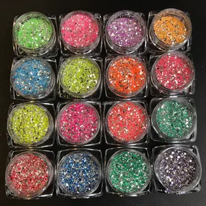 Số Lượng Lớn Hexagon Phản Chiếu Glitter Powder Kháng Dung Môi Holographic Glass Glitter