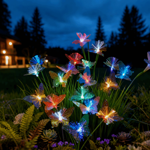 ไฟ LED พลังงานแสงอาทิตย์แบบชาร์จซ้ำได้ IP65 ปรับความสว่างได้ กันน้ำ รูปทรงผีเสื้อ ควบคุมแบบไร้สาย ปรับอุณหภูมิสีได้ สำหรับไฟสวน - Product Image 4