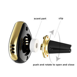 Accessoires d'intérieur de voiture Logo personnalisé Rafraîchisseur d'air de voiture en alliage métallique Porte-<span class=keywords><strong>parfum</strong></span> de voiture Diffuseur de <span class=keywords><strong>parfum</strong></span> - Product Image 3