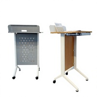 Escritorio Moderno Convertible con Altura Ajustable Neumática, Tablero de MDF, Estructura de Aleación de Aluminio y Acero para Oficina
