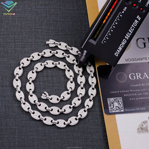 Cadena cubana de 8 mm con diamantes de moissanita VVS, diseño de moda, certificado GRA, chapada en oro sobre plata de ley 925, unisex, envío directo de fábrica. - Product Image 4