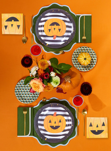 Juego de <span class=keywords><strong>vajilla</strong></span> de personalización de tema de Halloween sirve 8 patrón de calabaza lindo completo incluye 7 "/9" platos de papel vasos servilletas - Product Image 3