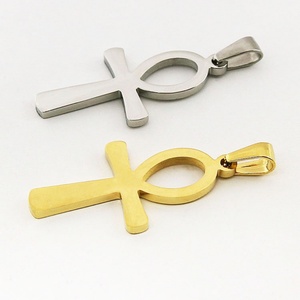 Colgante de Cruz Ankh Egipcio Chapado en Oro, Símbolo de la Vida - Product Image 1