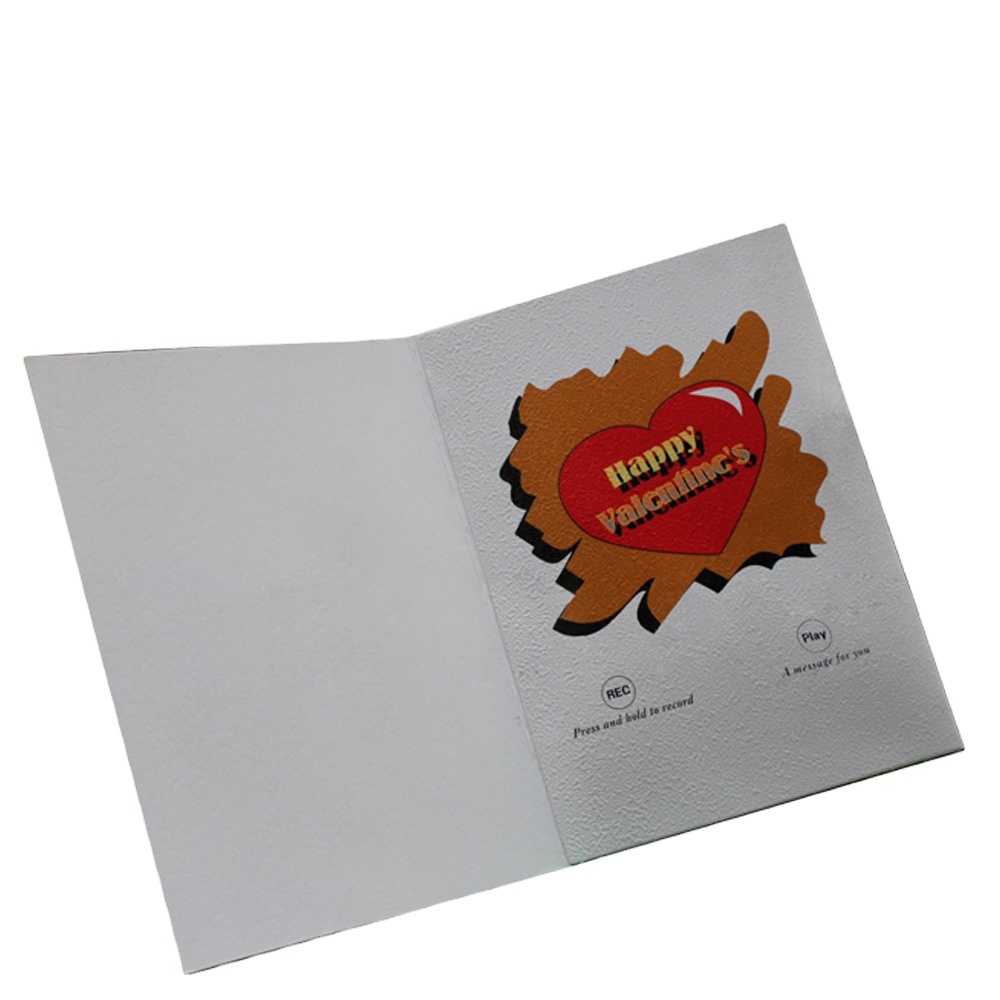 Бумажная карта для записи музыки на День святого Валентина, карта с голосовой печатью