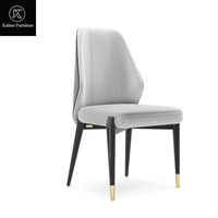 Chaise de salle à manger en cuir de luxe italien, pieds en bois noir massif, chaise de salle à manger moderne rembourrée pour la maison, meubles de villa