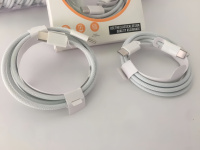 Câble de données USB-C vers Type-C tressé BJC-A007 gris, grand format, en nylon, conducteur en cuivre étamé, 60W, 1M, PD60W, 6A, charge rapide, logo personnalisé