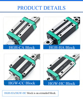 Rail de guidage linéaire de haute qualité, série HGH/HGW, bloc coulissant en acier pour machine CNC