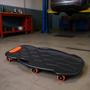 Columpio de taller naranja de 42 pulgadas con cuerpo de HDPE, reposacabezas acolchado y bandejas dobles para herramientas, capacidad de 330 lb, para equipos de reparación - Product Image 2