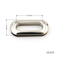 Logo de marque gravé personnalisé en nickel noir pièces métalliques oeillet métallique ovale en alliage de zinc en deux pièces
