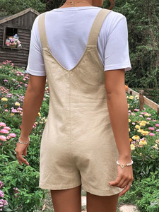 Combinaisons Courtes Décontractées Sans Manches Ajustables Amples avec Poches pour Femmes – Collection Été 2026 - Product Image 4