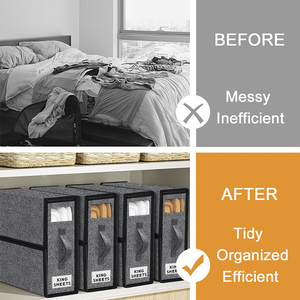 Cao Cấp Mạnh Mẽ Closet <span class=keywords><strong>Organizer</strong></span> <span class=keywords><strong>Cube</strong></span> Lưu Trữ Bin Duvet Bao Gồm Tấm Tổ Chức Và Lưu Trữ 4 Gói - Product Image 6