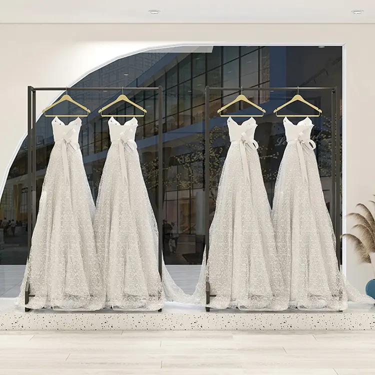 Высококачественная Черная витрина для свадебного платья, витрина для магазина одежды невесты, подвесная стойка