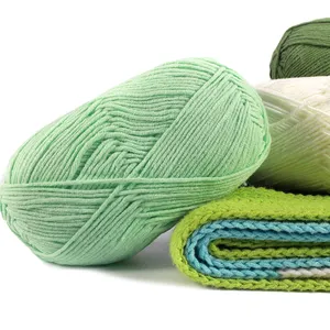 Wholesale 50g Cotton Milk Yarn Crochet Acrylic Cotton Blended Yarn For Hand Knitting