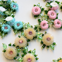 Patchs brodés de strass pour vêtements, à coudre soi-même, appliques florales artisanales, accessoires vestimentaires