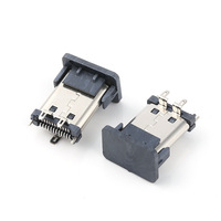 Base Hembra Tipo-C de 24 Pines, Doble Fila, Vertical, Placa de Conexión, Contactos de Cobre, Carcasa de Acero Inoxidable, Conector de 180 Grados, Cubierta Antipolvo, RoHS