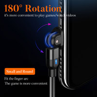 Kabel Pengisian Daya USB Type-C 1M 180 Derajat Baru dengan Pelindung Anyaman untuk Ponsel Android Pengisian Cepat 3A