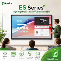 Tableau blanc interactif Amdox ES-98 de 98 pouces 4K avec écran tactile 40 points, Android/Windows, stockage 128 Go pour une utilisation en classe ou au bureau