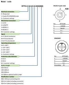 Nóng bán kháng nhiệt độ cao cảm biến dò RTD Transmitter k loại PT100 cặp nhiệt điện cảm biến nhiệt độ không dây - Product Image 6