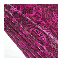 Tissu en velours et viscose à imprimés africains, 140cm, étoffe en soie, motifs de fleurs, vente en gros, 160gsm