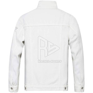 Veste en jean pour homme de haute qualité, style streetwear hiver 2024, couleurs personnalisées, col montant, tissu en coton tricoté de haute qualité - Product Image 2