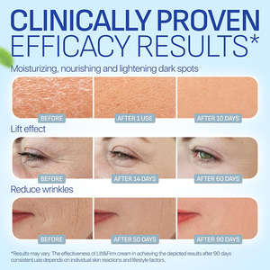 Raffermissant lifting élimination des rides hydratant acide hyaluronique élastine vitamine C + E collagène rétinien visage cou lutte contre le vieillissement crème