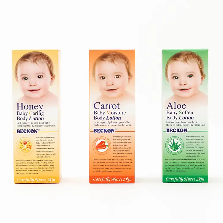 Baby skin moisturizing and whitening own brand beckon honey carrot aloe body lotion