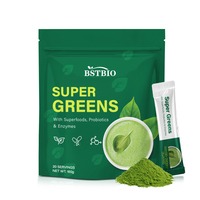 BSTBIO 6+ Superaliments Spiruline Chlorelle Probiotiques Enzymes 20 Sachets de Mélange pour Boisson Poudre de Super Aliments Verts