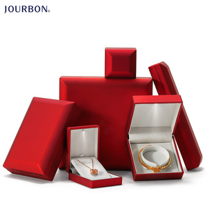 Jourbon Luxury Jewelry Box with LED light Ring Box Ring Bracelet Pendant Bangle Jewellery Boxes