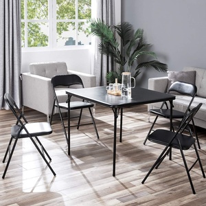 Trong Nhà/Ngoài Trời Kim Loại Màu Đen Gấp 5 Miếng Độn Vuông Trang Trí Cho Thuê Thẻ Trò Chơi Đảng Tổ Chức Sự Kiện Ghế Và Bảng Bộ - Product Image 2